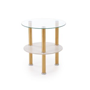 Kahvitalo DUCAT S, valkoinen marmori / läpinäkyvä / kultainen