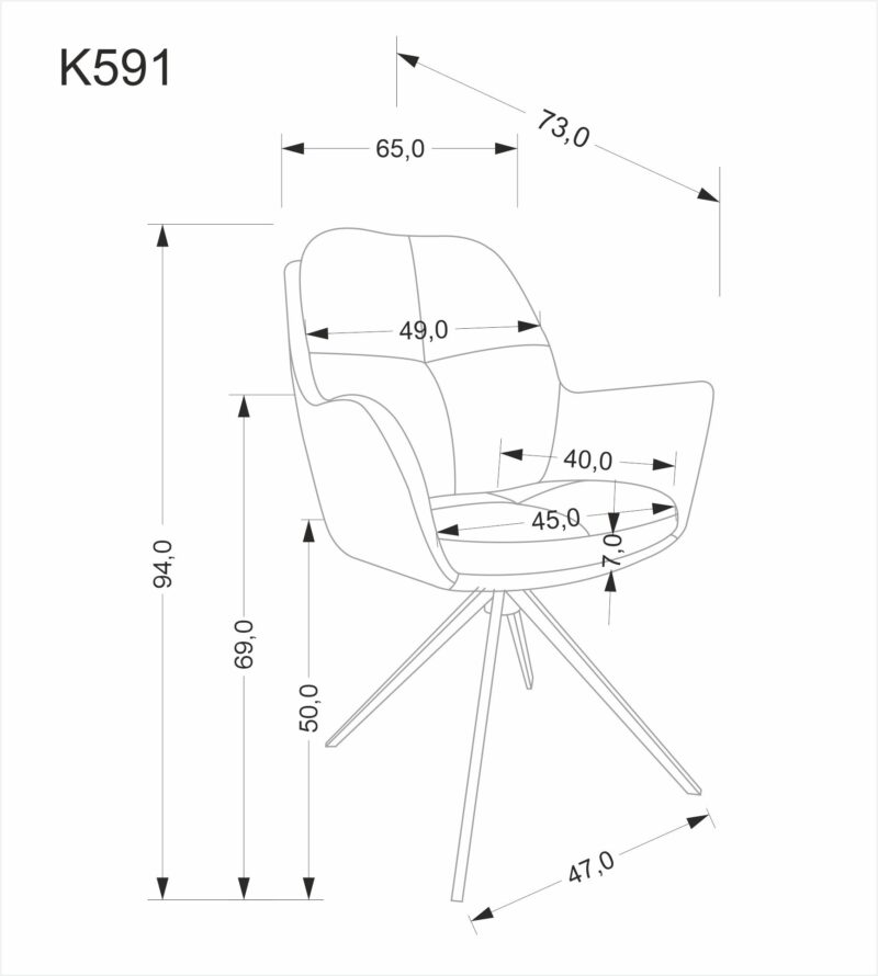 Käännöspöytä RILEY, vaaleansininen