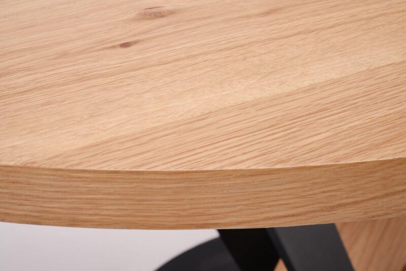 Laajennettava ruokapöytä FANIS, pyöreä / luonnollinen / musta