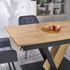 Säädettävä ruokapöytä FANIS, luonnollinen / musta