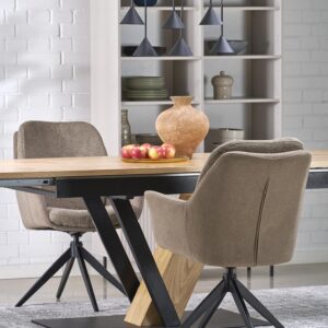 Säädettävä ruokapöytä FANIS, luonnollinen / musta