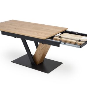 Säädettävä ruokapöytä FANIS, luonnollinen / musta