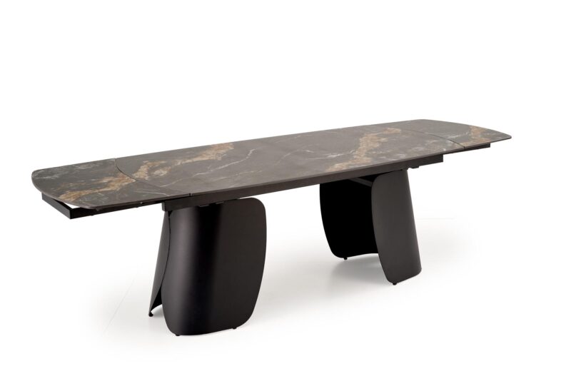 Pidennettävä Ruokapöytä FORUM, musta marmori / musta