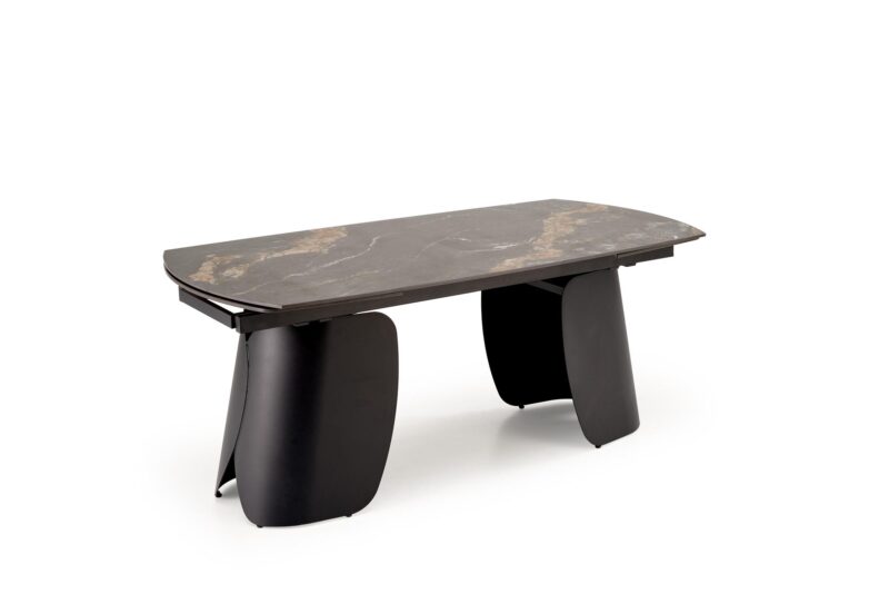 Pidennettävä Ruokapöytä FORUM, musta marmori / musta