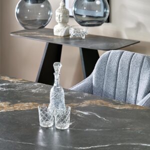 Pidennettävä Ruokapöytä FORUM, musta marmori / musta