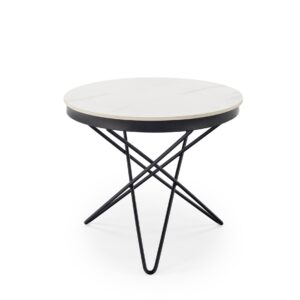 Kahvilatabletti LORIEN, valkoinen marmori / musta