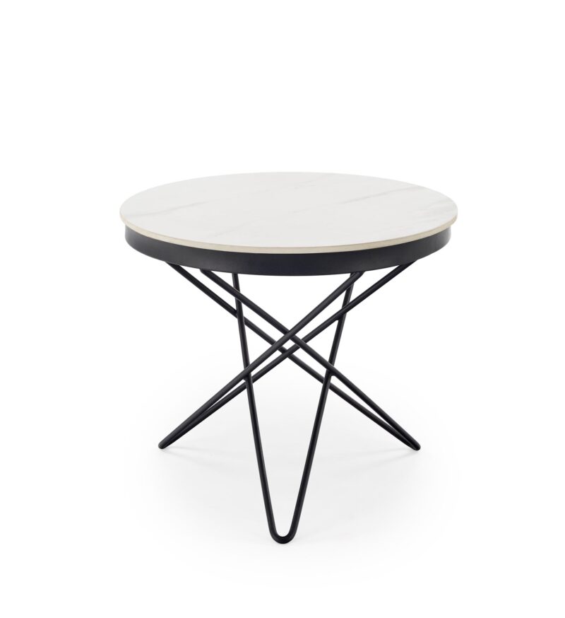 Kahvilatabletti LORIEN, valkoinen marmori / musta