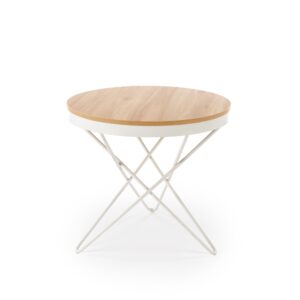 Kahvilapöytä LEILA, luonnollinen / valkoinen