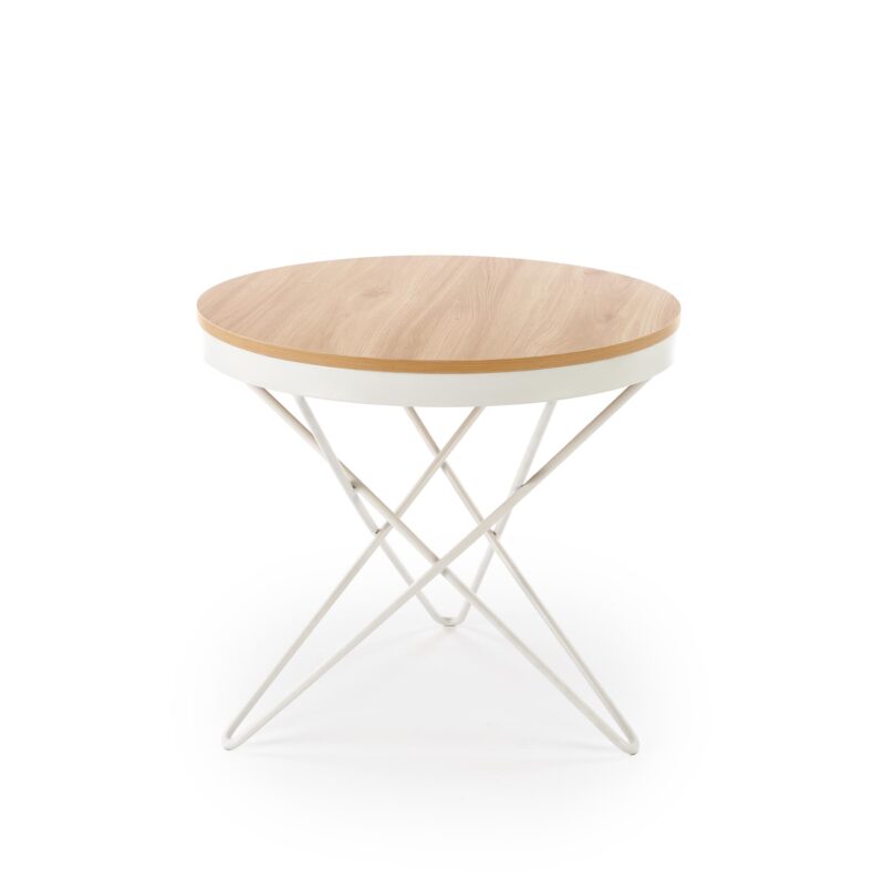 Kahvilapöytä LEILA, luonnollinen / valkoinen