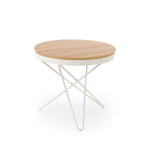 Kahvilapöytä LEILA, luonnollinen / valkoinen