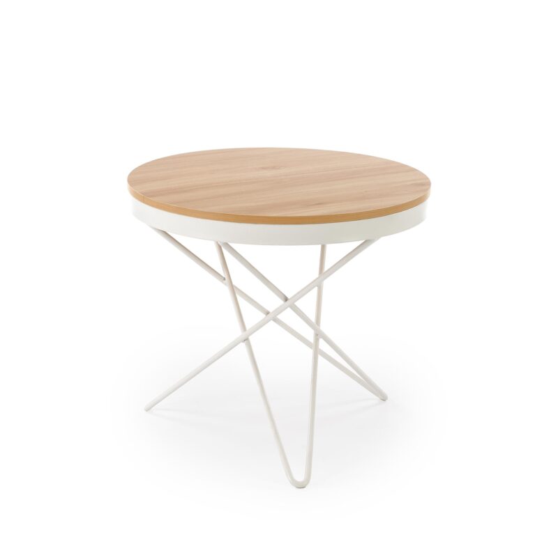 Kahvilapöytä LEILA, luonnollinen / valkoinen