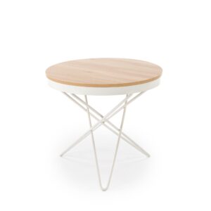 Kahvilapöytä LEILA, luonnollinen / valkoinen