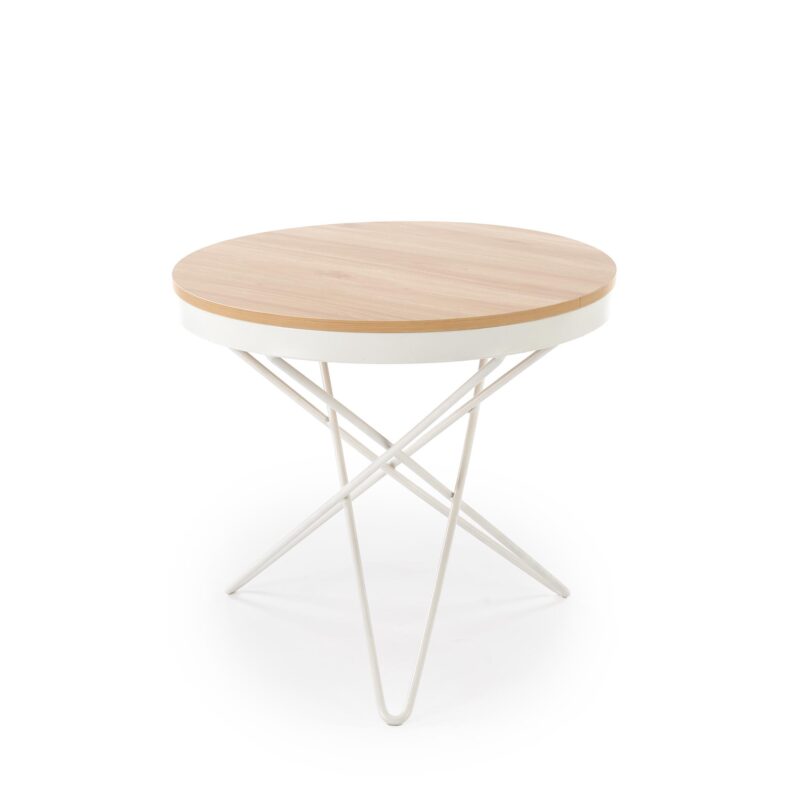 Kahvilapöytä LEILA, luonnollinen / valkoinen