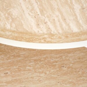 Kahvilapöytä OREO, travertiini / valkoinen