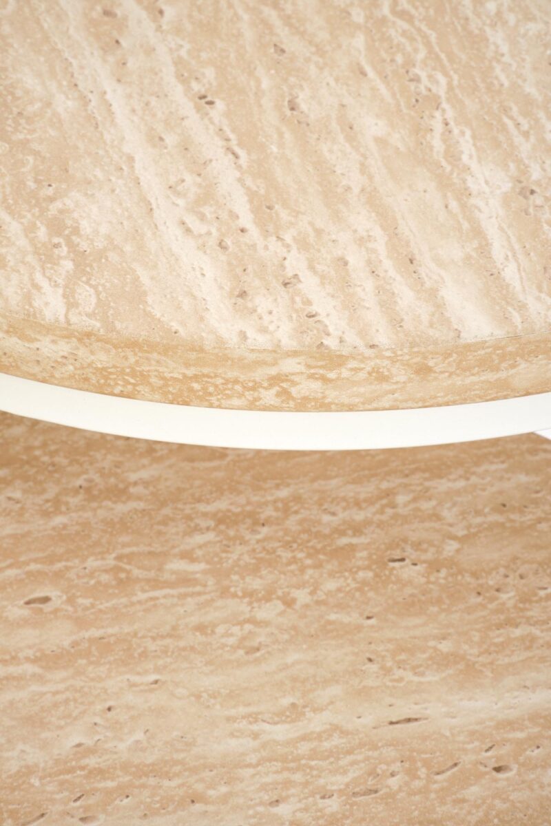 Kahvilapöytä OREO, travertiini / valkoinen