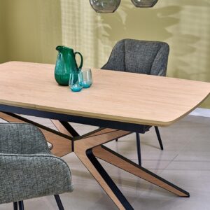 Säädettävä ruokapöytä JAMES, luonnollinen / musta