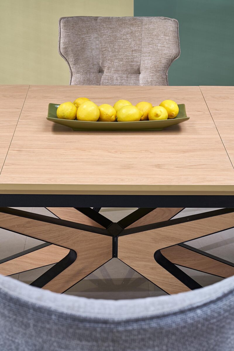Säädettävä ruokapöytä JAMES, luonnollinen / musta