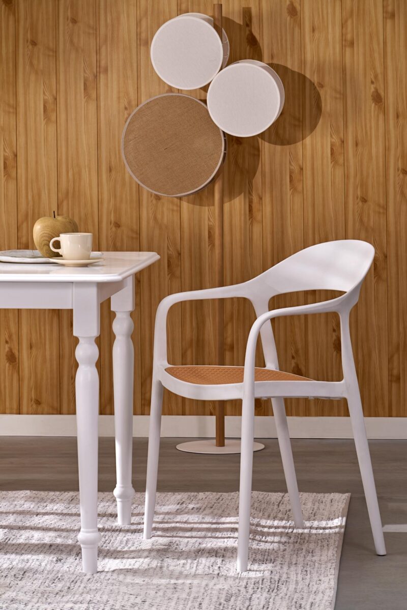 Pituettava ruokapöytä NELMAR, valkoinen