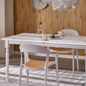 Pituettava ruokapöytä NELMAR, valkoinen