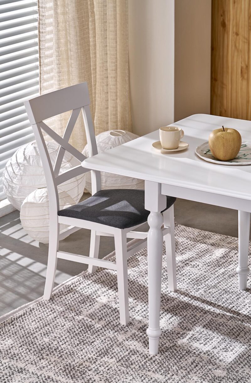 Pituettava ruokapöytä NELMAR, valkoinen