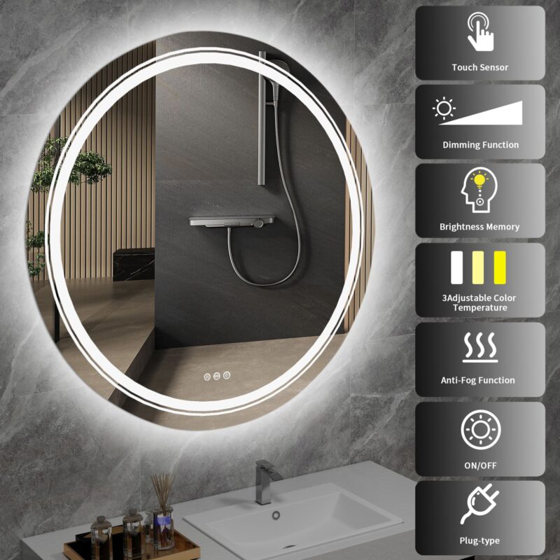 Seinämirror DOVER 80, hopea