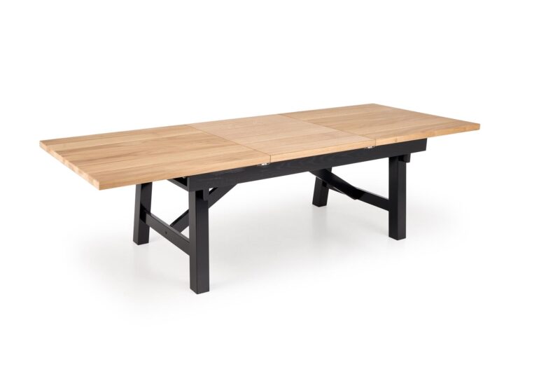 Pidentävä ruokapöytä FIERON, luonnon tammi / musta