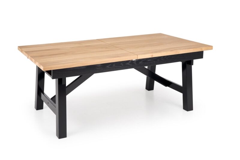 Pidentävä ruokapöytä FIERON, luonnon tammi / musta