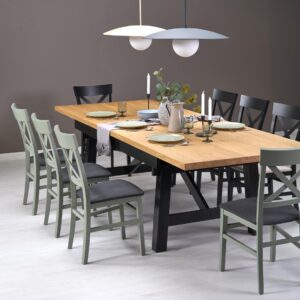 Pidentävä ruokapöytä FIERON, luonnon tammi / musta