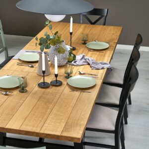 Pidentävä ruokapöytä FIERON, luonnon tammi / musta