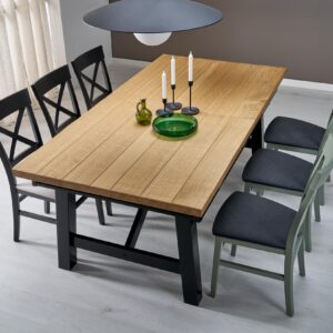 Pidentävä ruokapöytä FIERON, luonnon tammi / musta