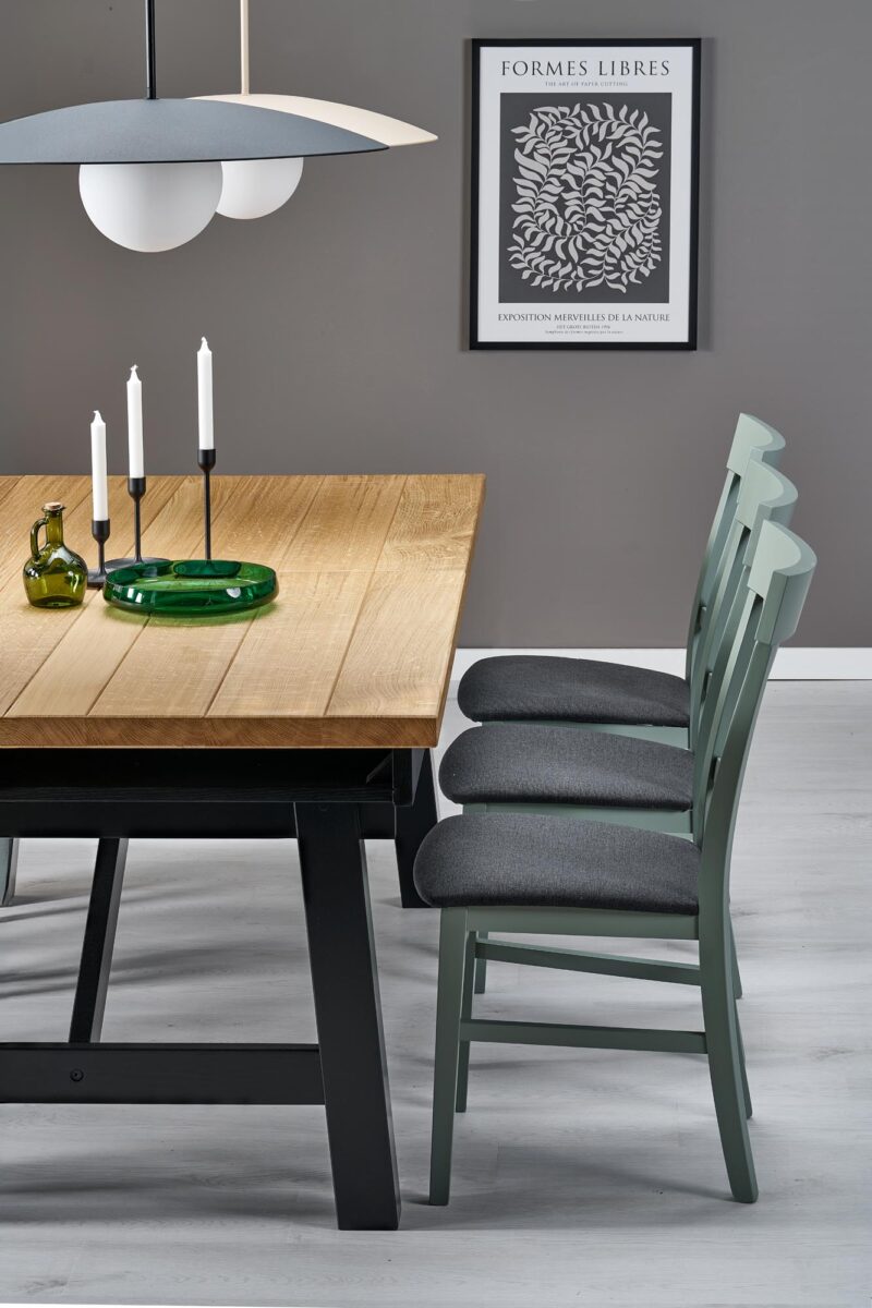 Pidentävä ruokapöytä FIERON, luonnon tammi / musta