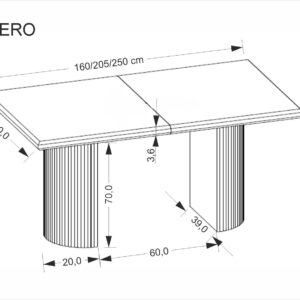 Pidentävä ruokapöytä BOLVION, musta / musta
