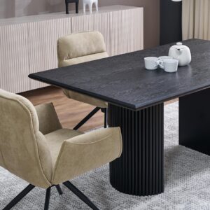 Pidentävä ruokapöytä BOLVION, musta / musta