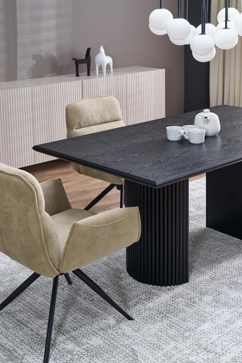 Pidentävä ruokapöytä BOLVION, musta / musta