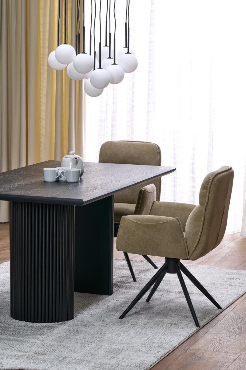 Pidentävä ruokapöytä BOLVION, musta / musta