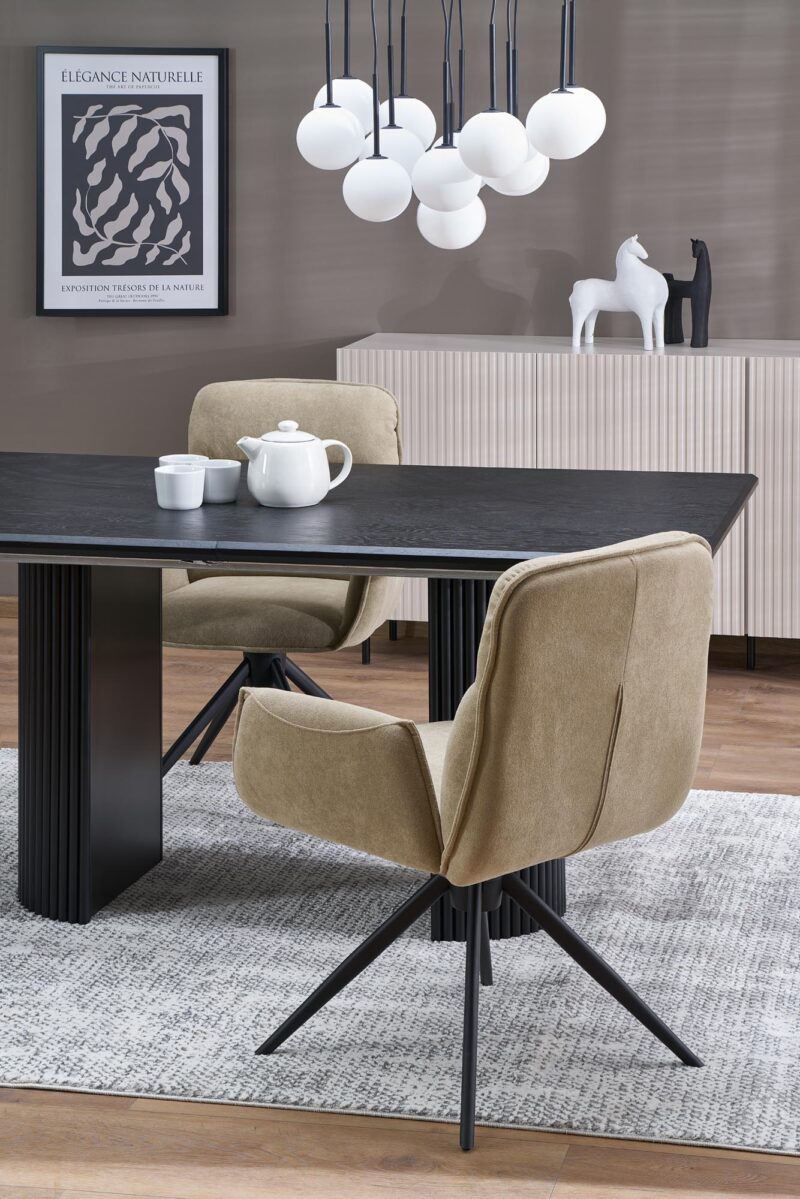 Pidentävä ruokapöytä BOLVION, musta / musta