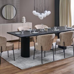 Pidentävä ruokapöytä BOLVION, musta / musta