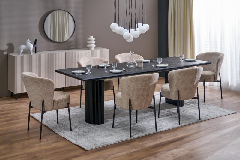 Pidentävä ruokapöytä BOLVION, musta / musta