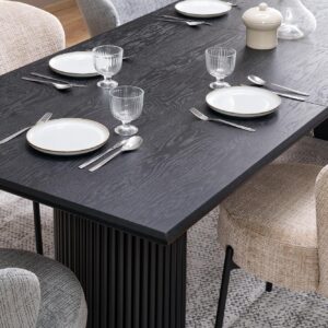 Pidentävä ruokapöytä BOLVION, musta / musta