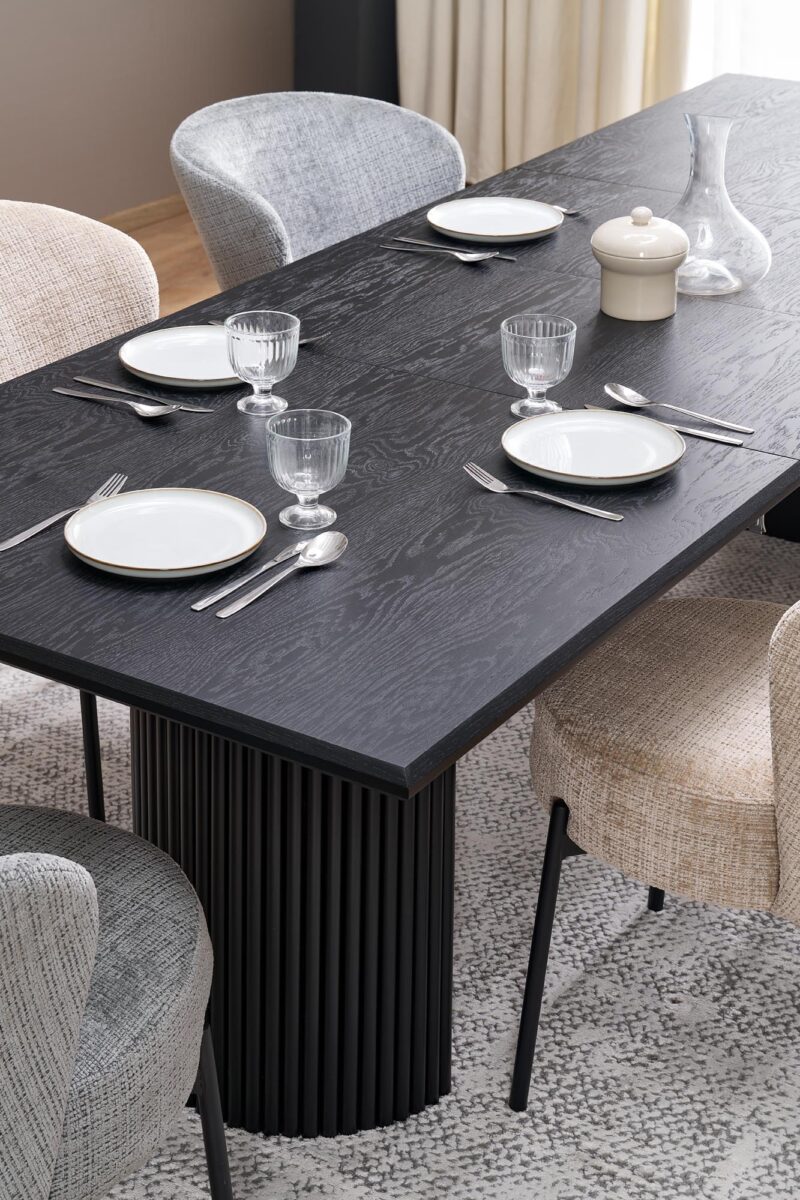 Pidentävä ruokapöytä BOLVION, musta / musta