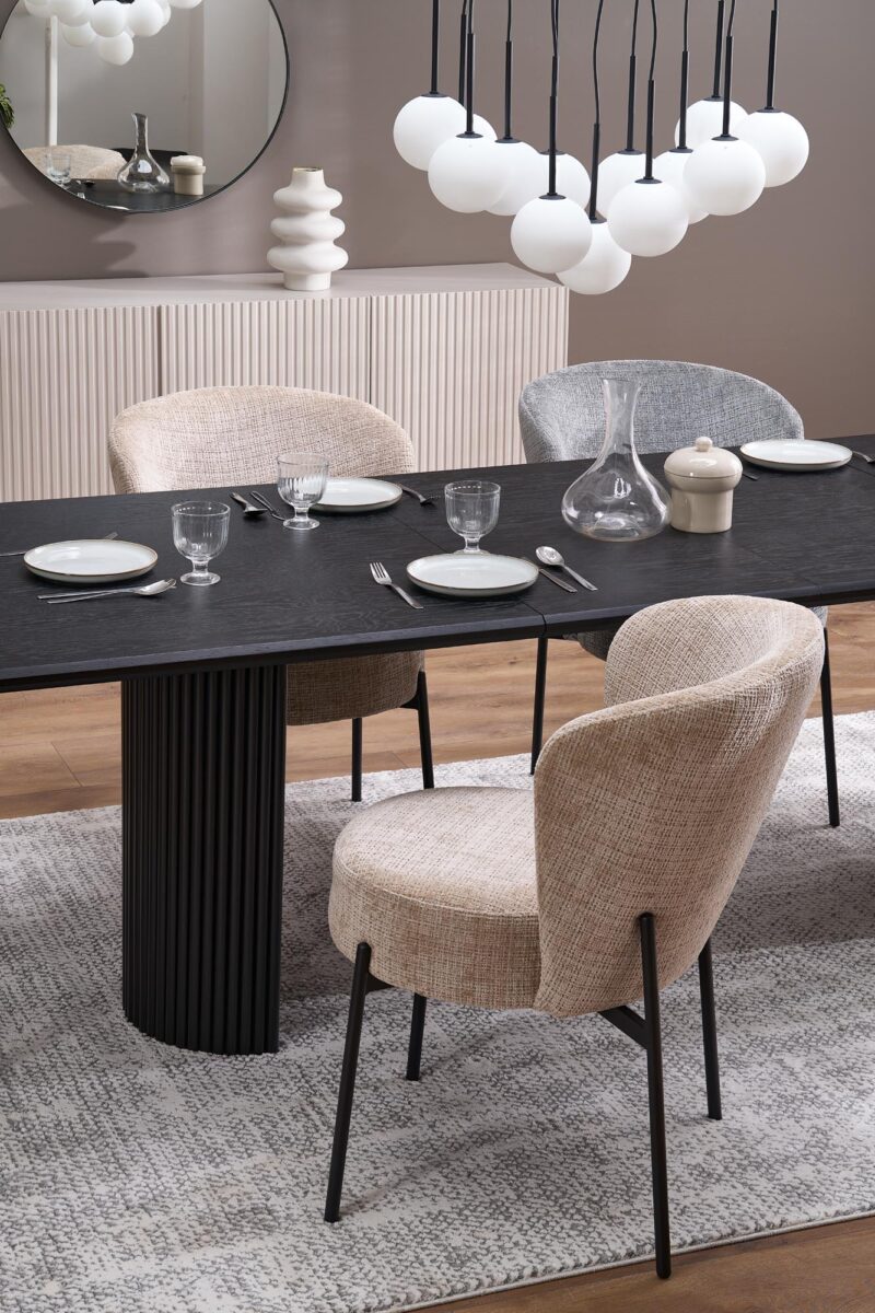 Pidentävä ruokapöytä BOLVION, musta / musta