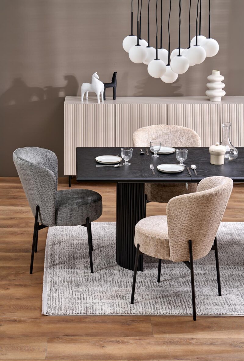 Pidentävä ruokapöytä BOLVION, musta / musta