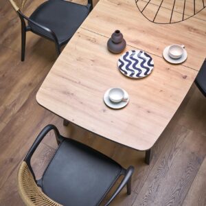 Pidentävä Ruokapöytä BARTON, tammi / musta