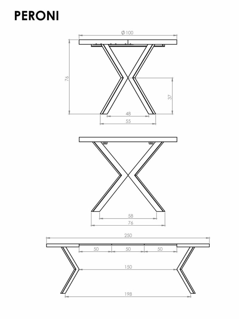 Säädettävä ruokapöytä PERLON, pähkinä / musta