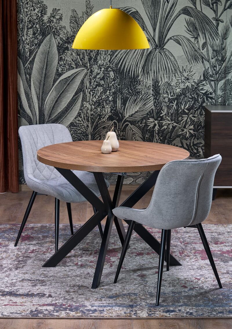 Säädettävä ruokapöytä PERLON, pähkinä / musta