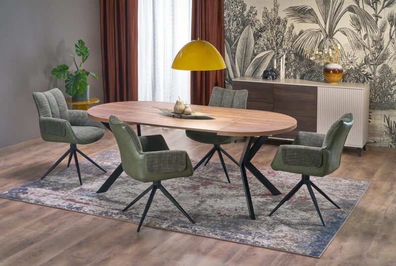 Säädettävä ruokapöytä PERLON, pähkinä / musta