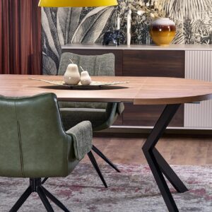 Säädettävä ruokapöytä PERLON, pähkinä / musta