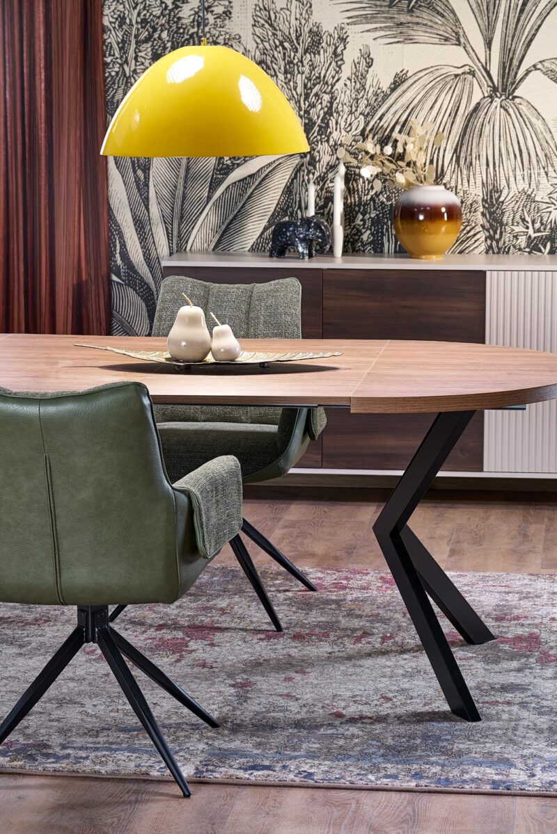 Säädettävä ruokapöytä PERLON, pähkinä / musta