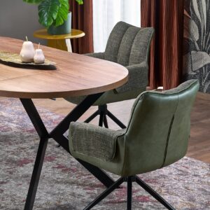 Säädettävä ruokapöytä PERLON, pähkinä / musta