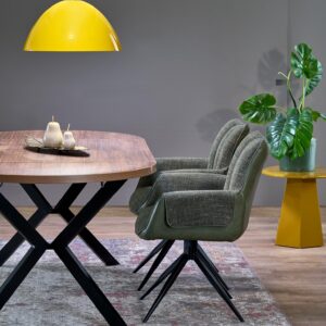 Säädettävä ruokapöytä PERLON, pähkinä / musta